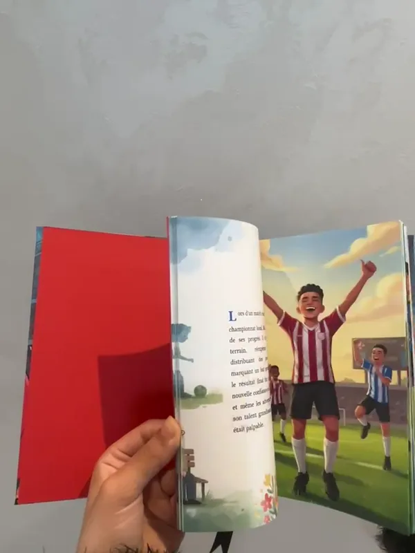 Inside page: Bilal celebrates his goal, arms raised